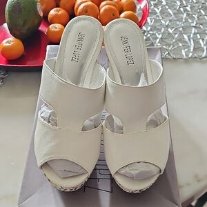 Jennifer Lopez Ivory Open-Toe Mules